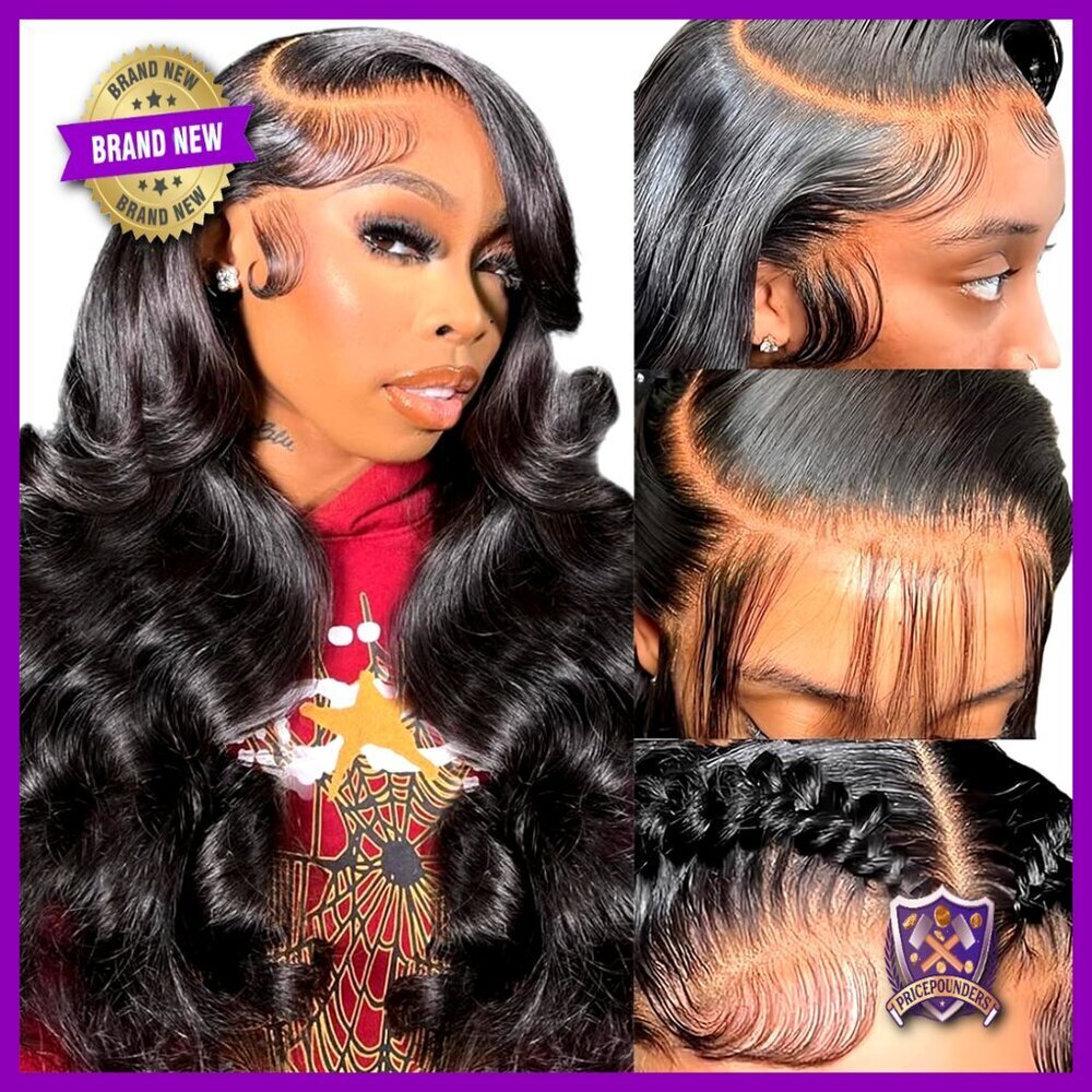 Body Wave Lace Front Wig Human Hair Pre Plucked 22 Inch 220% Density